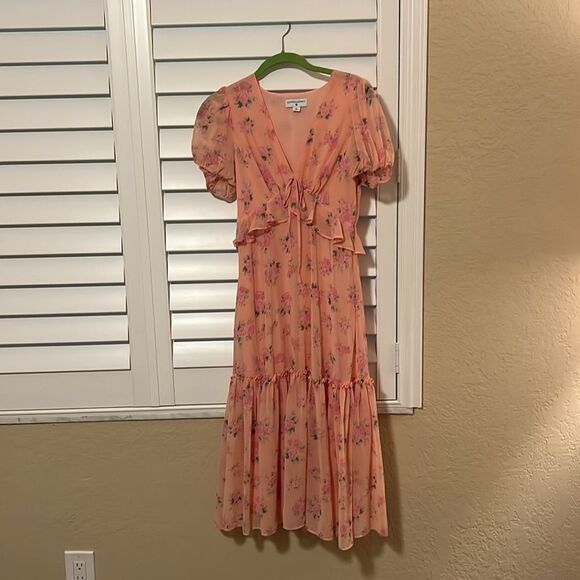 LoveShackFancy for Target Peach Floral Dress size 0 - Picture 1 of 4